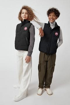 Chamarras Canada Goose Niños Outlet - Vanier Chalecos Negros EQ1504629